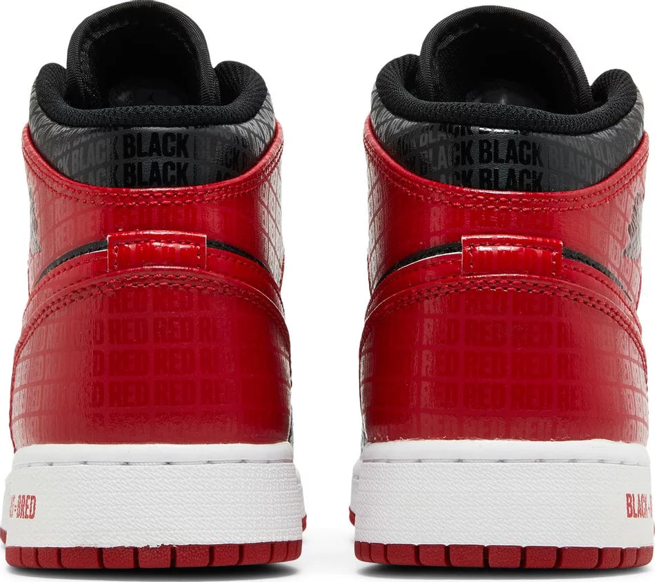Air Jordan 1 Mid SS- Black + Red = Bred